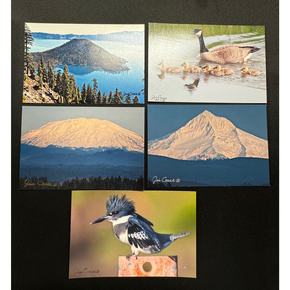 Jim Cruce Original 5 Photos Signed Crater Lake Mt Hood Mt St Helens